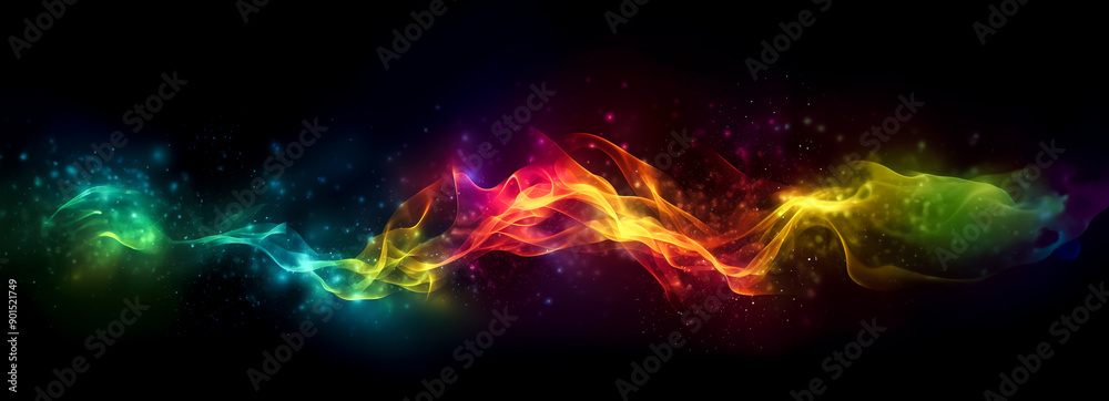 Obraz premium Abstract Fiery Light Streams Created with Generative AI Technology