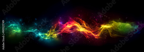 Abstract Fiery Light Streams Created with Generative AI Technology © Fernando Cortés