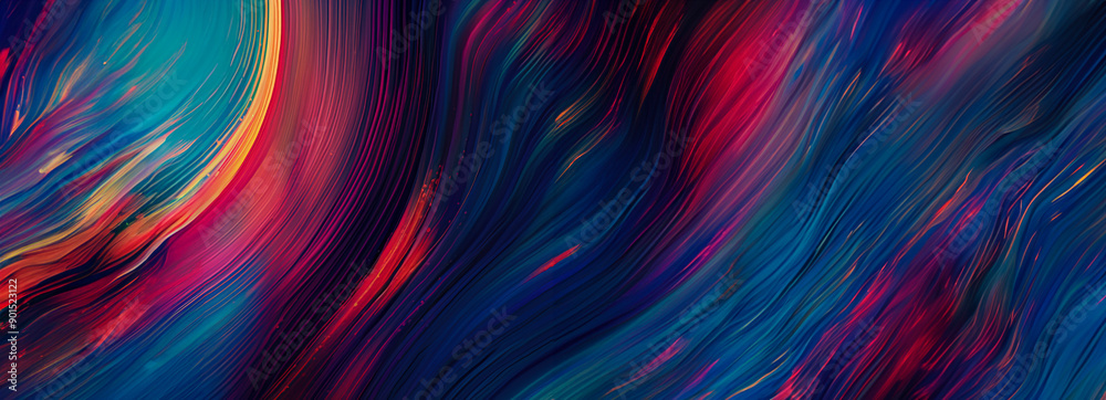 Fototapeta premium Bright, illuminated fiber optic network creates stunning abstract art, showcasing the beauty of technology, created with Generative AI technology