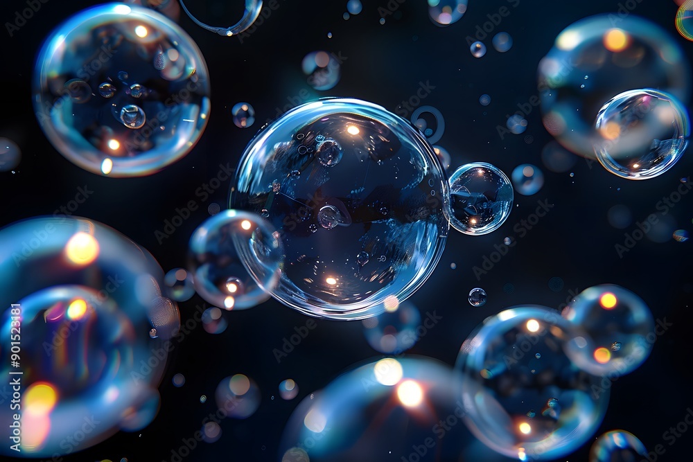 Mesmerizing Bubbles Floating in a Dark Background Mesmerizing Bubbles Floating in a Dark Background