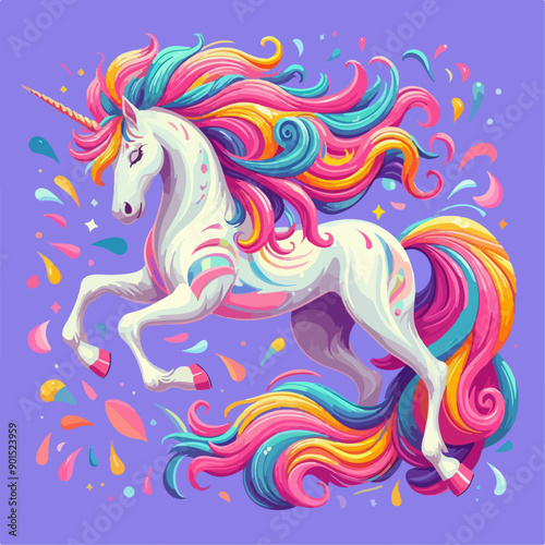 Amazing of colorful unicorn of fantasy animal. vector illustration © ZulHaq