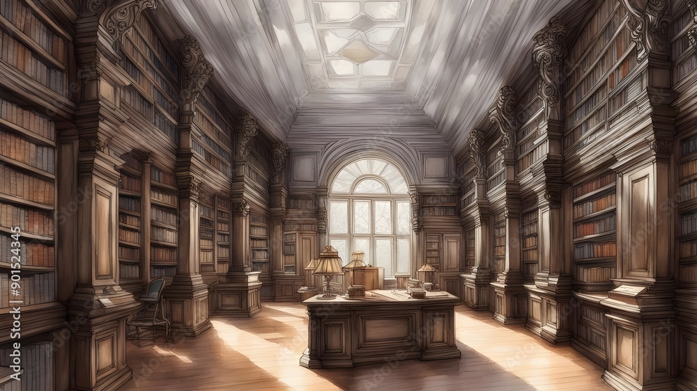 Interior design of Library Interior design of Library
