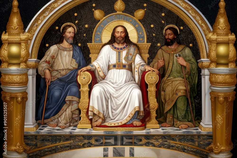 Three man king architecture building altar.