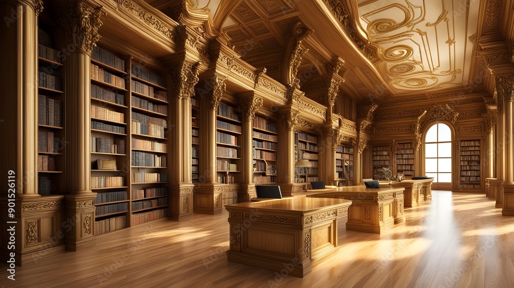Interior design of Library Interior design of Library
