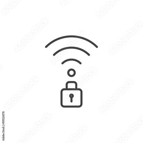 Wifi security icon isolated on white background