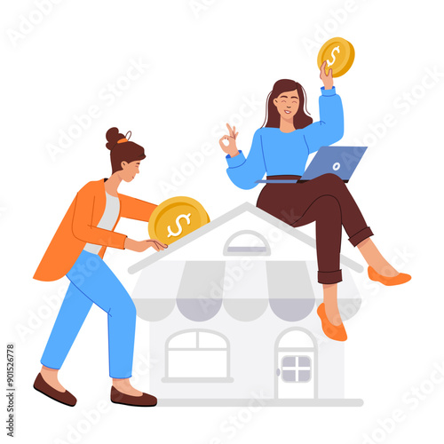 Small business illustration designed in flat style 

