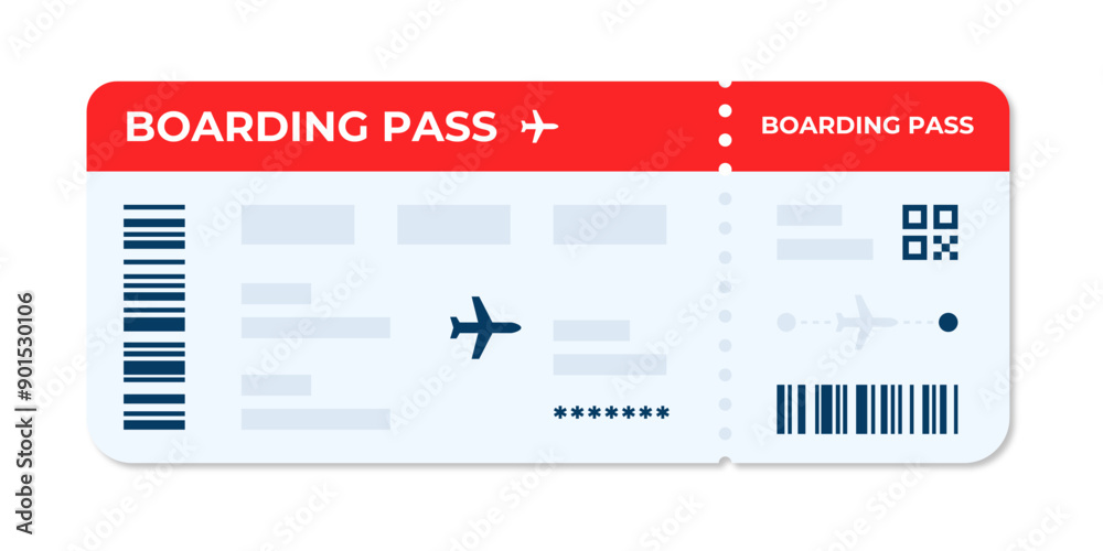 Fotografija Boarding pass vector illustration