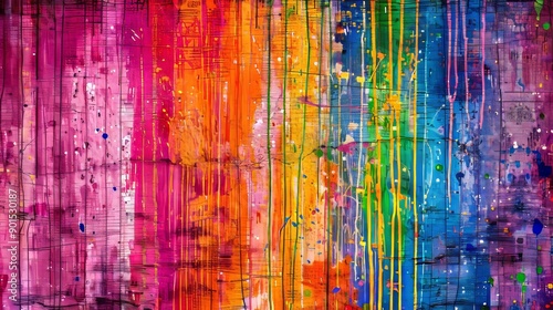 Colorful Abstract Graffiti on Wall photo