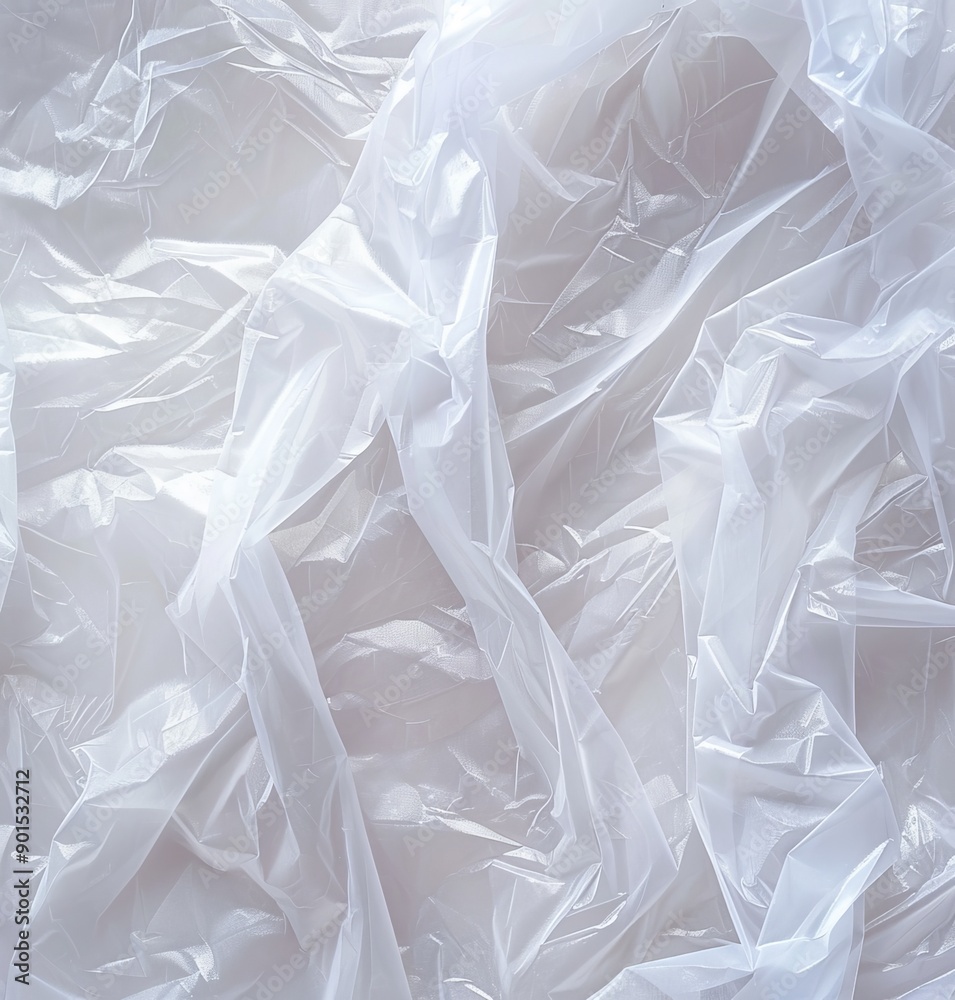 Obraz premium Packaging for vinyl or cd covers made of polyethylene. Swollen, crumpled plastic sleeves for album mockups