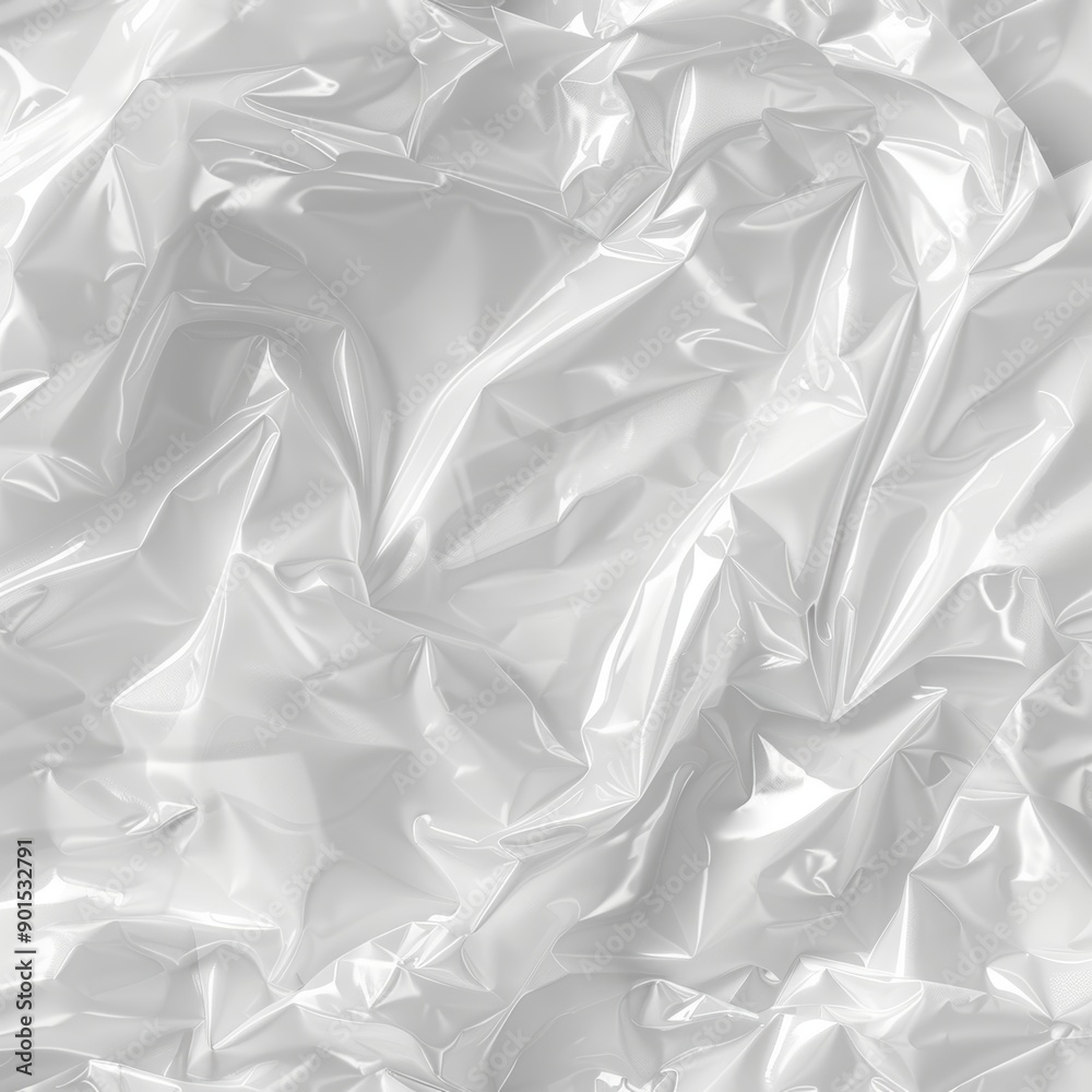 Obraz premium Crumpled plastic packaging pattern depicting vinyl or CD covers. Polyethylene packaging texture. Shrink plastic sleeve mockup.