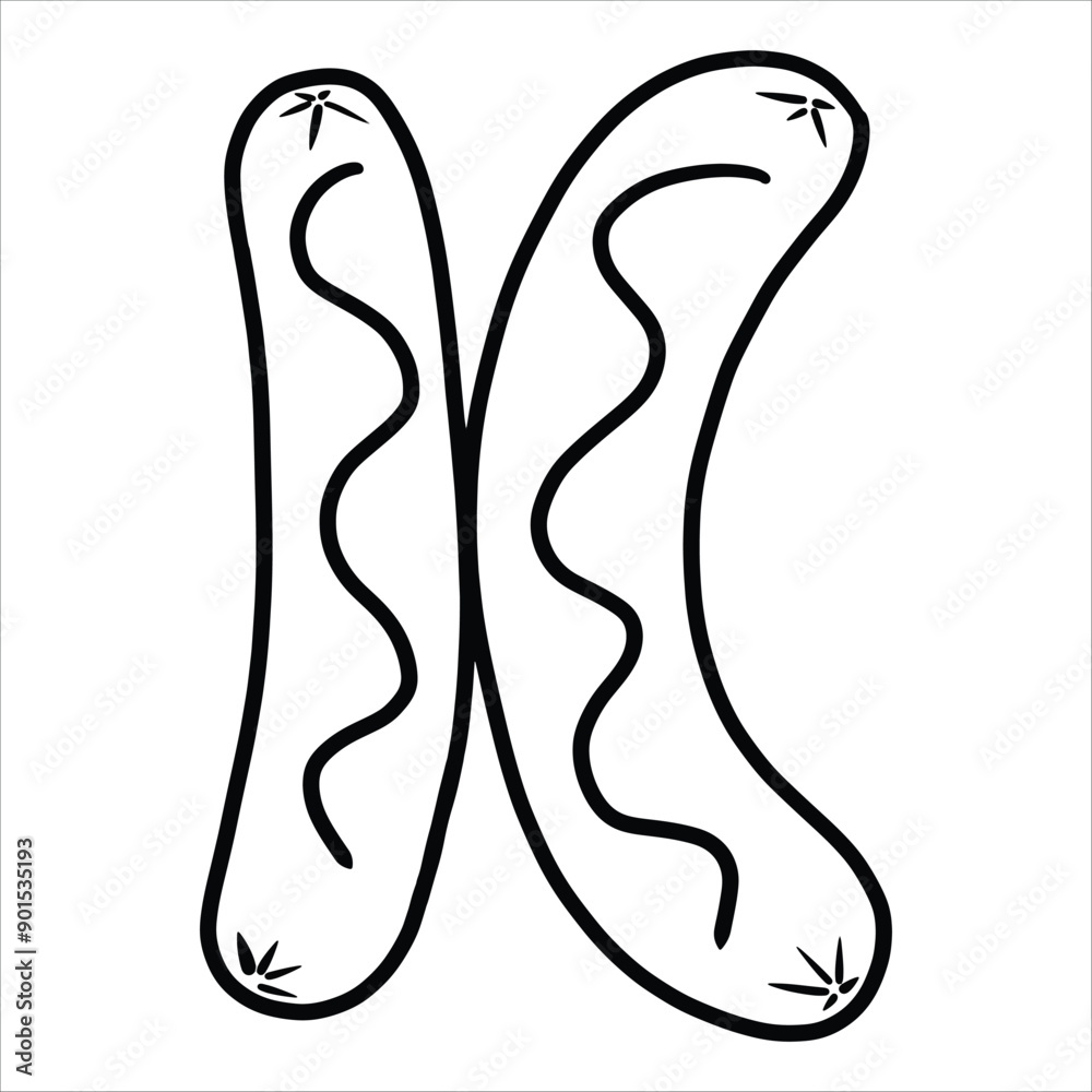 Outline Hotdog fonts K Outline Hotdog fonts K