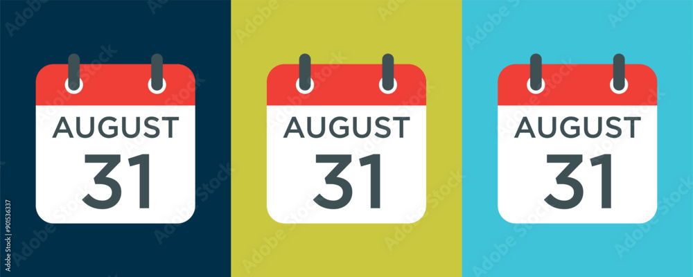 Obraz premium calendar - August 31 icon illustration isolated vector sign symbol