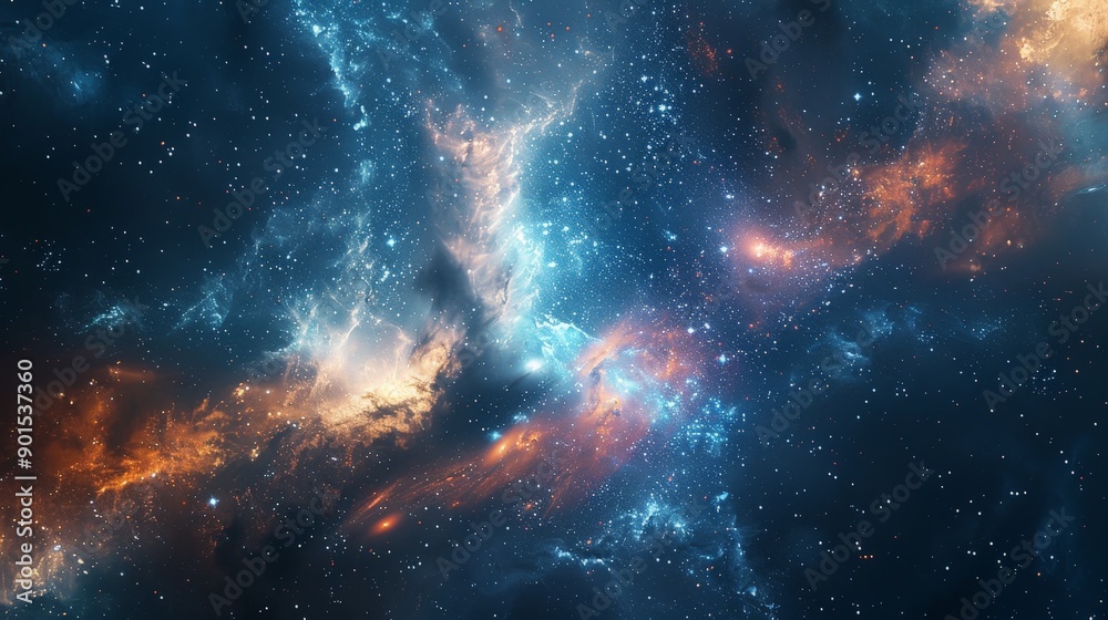 Cosmic background with stars, galaxies, and nebulae in deep space Cosmic background with stars, galaxies, and nebulae in deep space