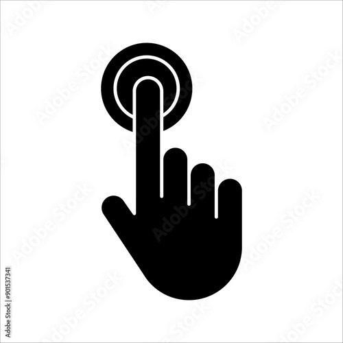 Hand cursor icon, click icon vector, hand click, pointer, on a white background.