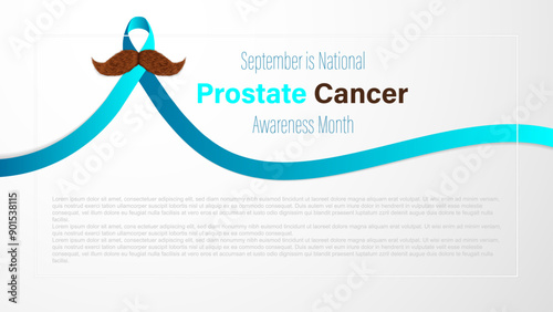 Prostate Cancer Awareness Month.Cancer Ribbon Background, vector illustration.
