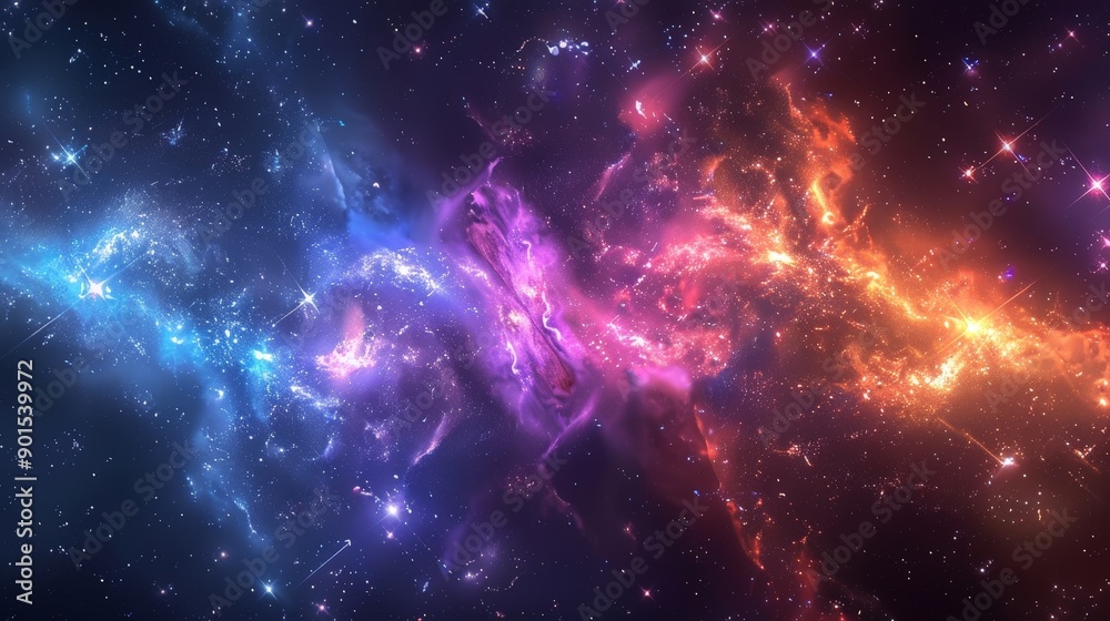 Cosmic background with stars, galaxies, and nebulae in deep space Cosmic background with stars, galaxies, and nebulae in deep space