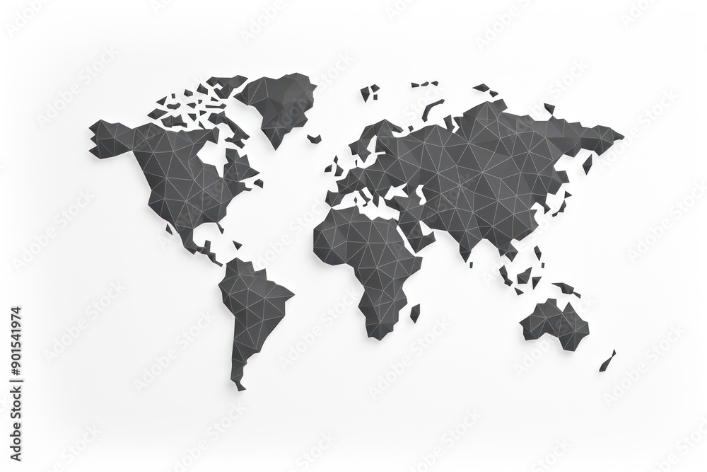 Fototapeta premium Worldmap black white background topography.