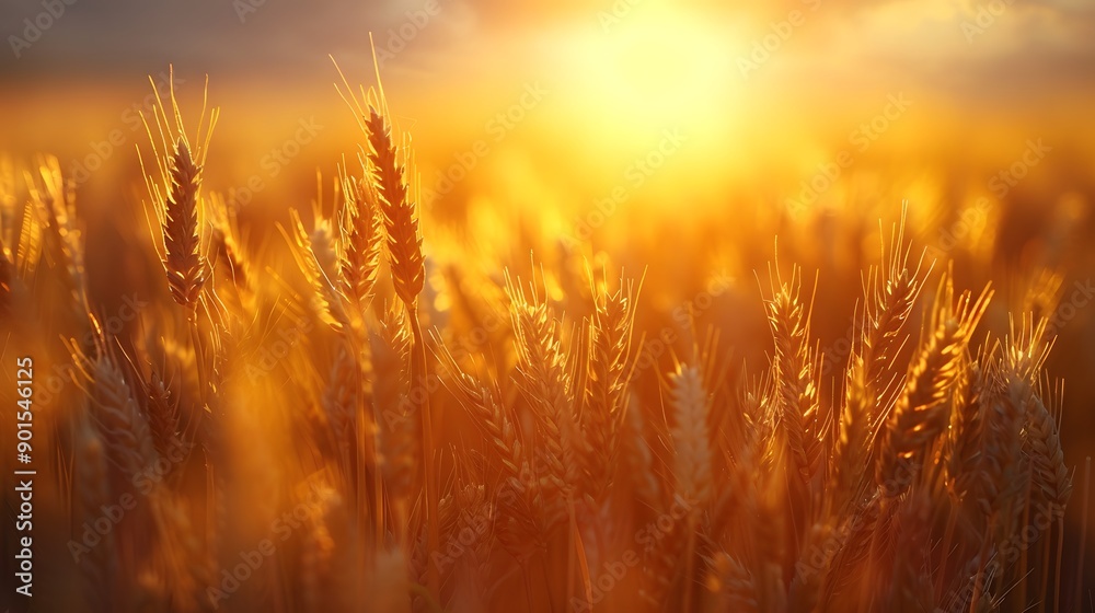 Golden wheat field at dusk, warm sunset light, soft focus, backlit wheat ears, rich amber tones, dramatic sky, gentle breeze, rural landscape, peaceful atmosphere. Golden wheat field at dusk, warm sunset light, soft focus, backlit wheat ears, rich amber tones, dramatic sky, gentle breeze, rural landscape, peaceful atmosphere.