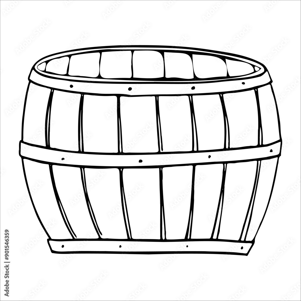 Barrel outline. Icon. Cartoon. Vector illustration. Isolated on white background. Barrel outline. Icon. Cartoon. Vector illustration. Isolated on white background.