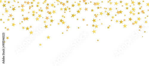 Star confetti background, gold star banner, border