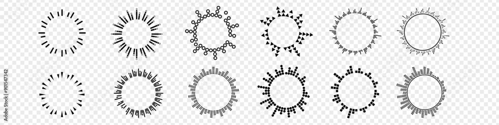 © Artsiom Kusmartseu - Circular sound wave. Voice, music. Radial equalizer. Music rhythm