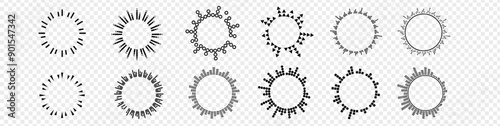 Circular sound wave. Voice, music. Radial equalizer. Music rhythm 