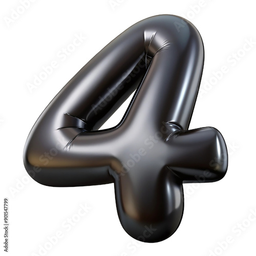 Number ''4'' in front like black balloon generative AI.