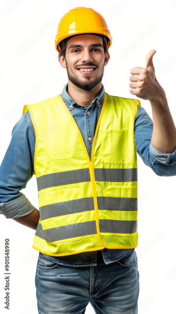 Architect portrait, development success, real estate vote, or construction yes. Engineer on white background, emoji icon or civil engineering studio figure. Architect portrait, development success, real estate vote, or construction yes. Engineer on white background, emoji icon or civil engineering studio figure.