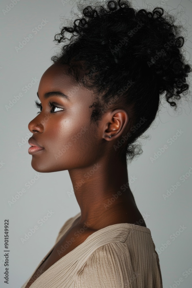 Cosmetics, skincare, and confidence of black woman with white background. Health, dermatology, and natural beauty, African model in studio for wellness with healthy skin Cosmetics, skincare, and confidence of black woman with white background. Health, dermatology, and natural beauty, African model in studio for wellness with healthy skin