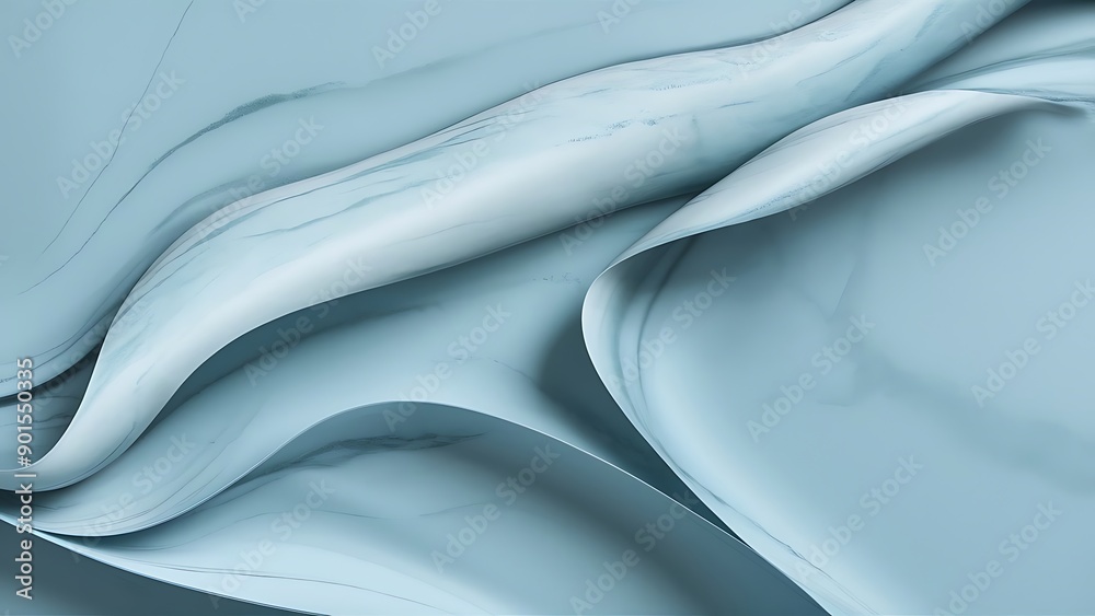 Obraz premium Smooth light blue marbled surface background or wallpaper or website or header