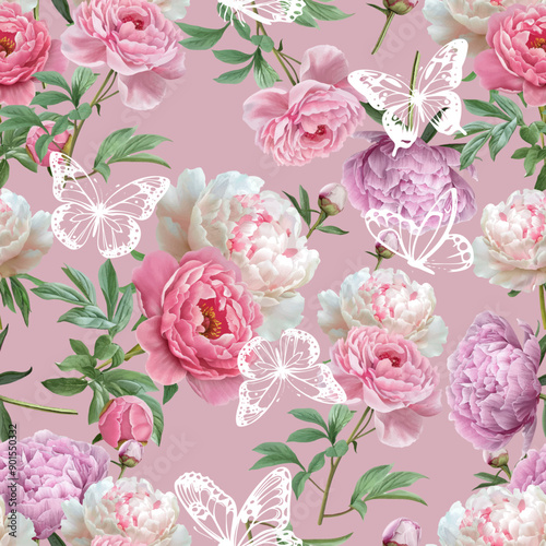 Lovely and Beautiful Spring Flowers Pattern for Fabric, Wallpaper, and More