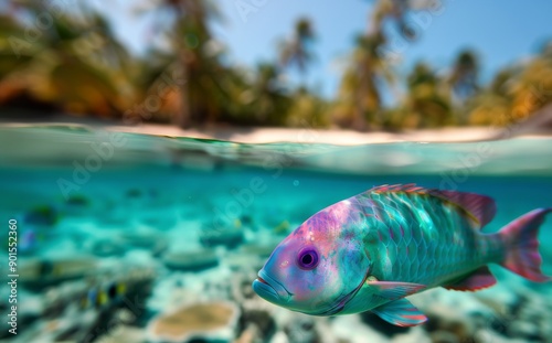 Colorful Fish Under Tropical Water