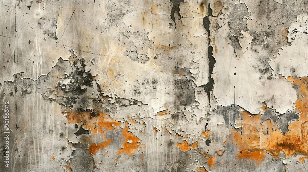 Obraz premium Weathered Wall Texture: Grunge, Paint, Concrete, Distress, Background, Texture, Abstract, Old, Rough, Pattern