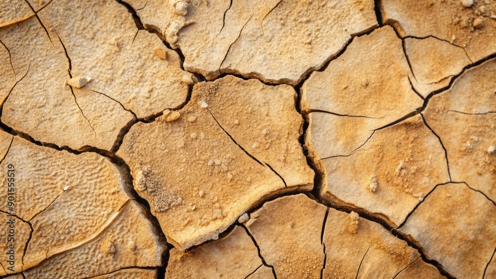 Macro close-up of intricate, complex crack pattern on a worn, aged, light-brown surface with subtle texture and faded color tones. Macro close-up of intricate, complex crack pattern on a worn, aged, light-brown surface with subtle texture and faded color tones.