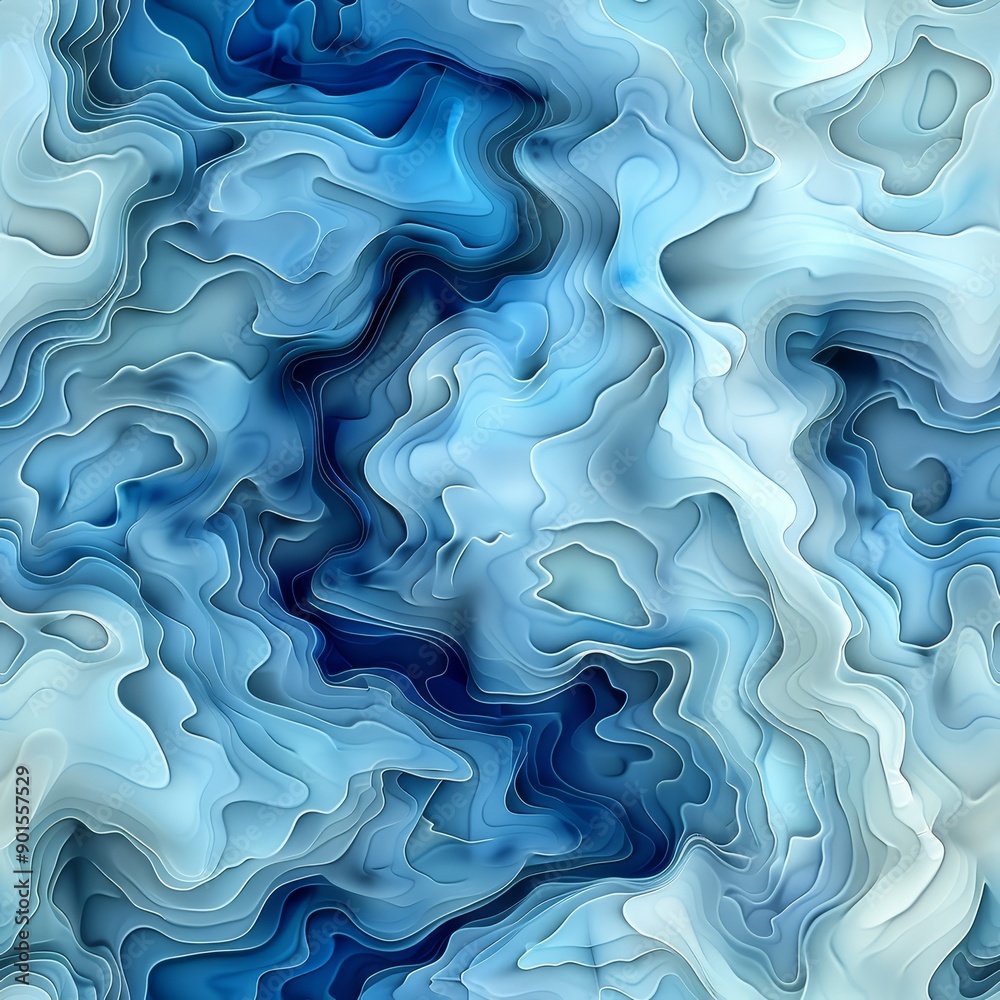 Obraz premium Abstract blue oil paint seamless pattern, looks like marble stone and Jupiter