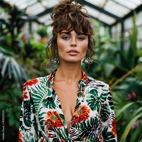 Fashion shoot with a model in a botanical garden, Shoot, Fashion, nature photo