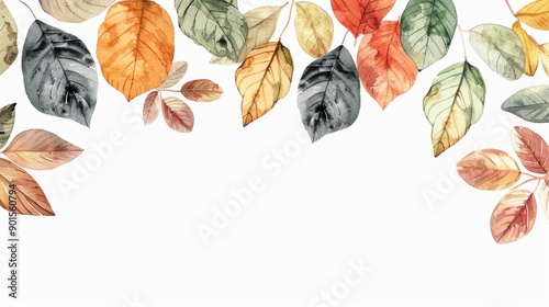 Watercolor illustration featuring autumnal browns and reds accenting a peaceful Thanksgiving feast banner design photo