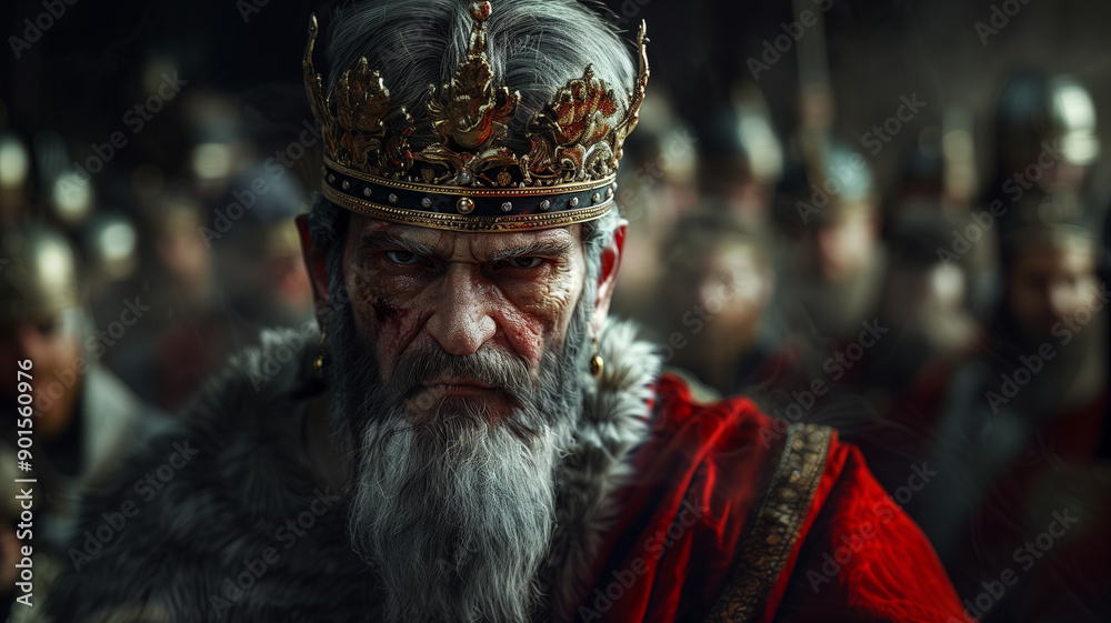 Powerful King with Crown and Armor Powerful King with Crown and Armor