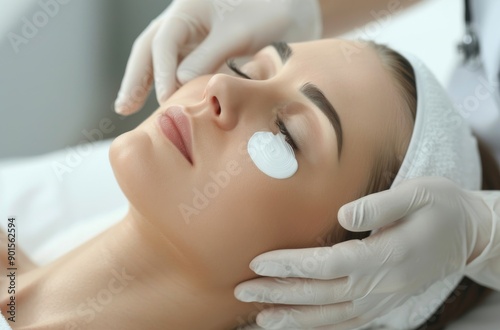 Woman Receiving Eyebrow Treatment