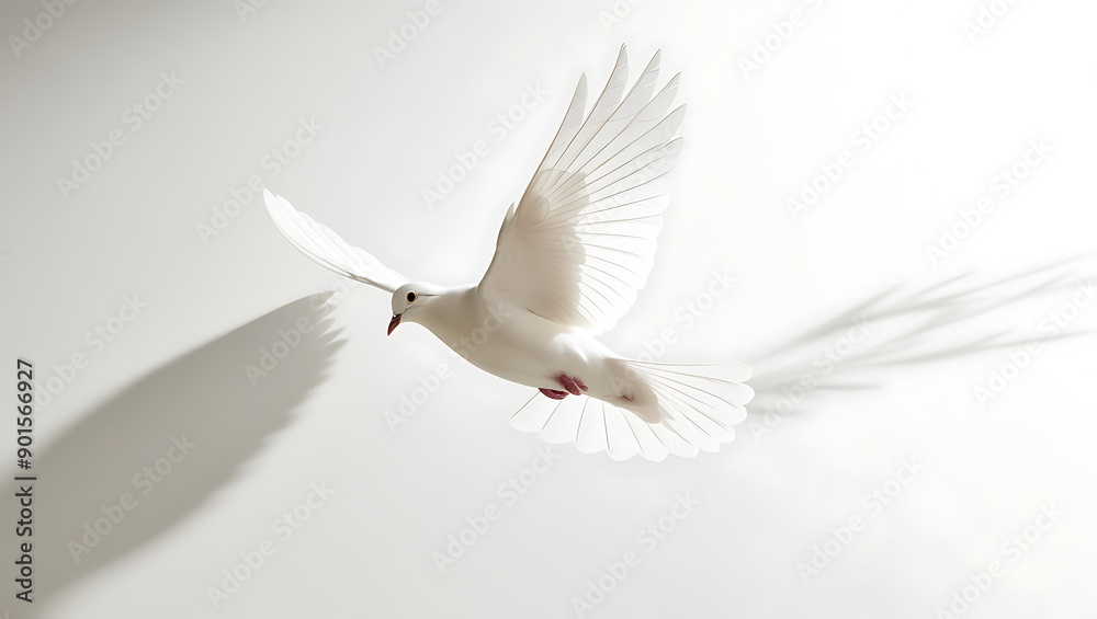 white dove flying on isolated white background white dove flying on isolated white background