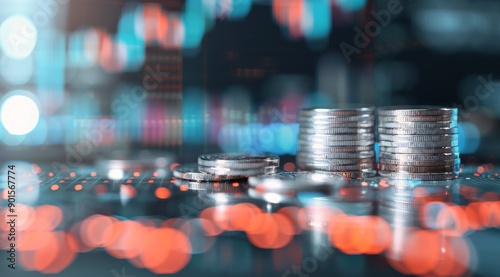 Silver Coins on a Stock Chart
