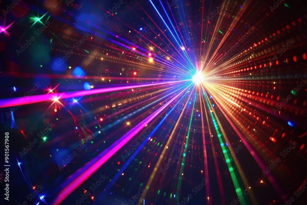 Laser colorful Lens flare light special effect black background Laser colorful Lens flare light special effect black background