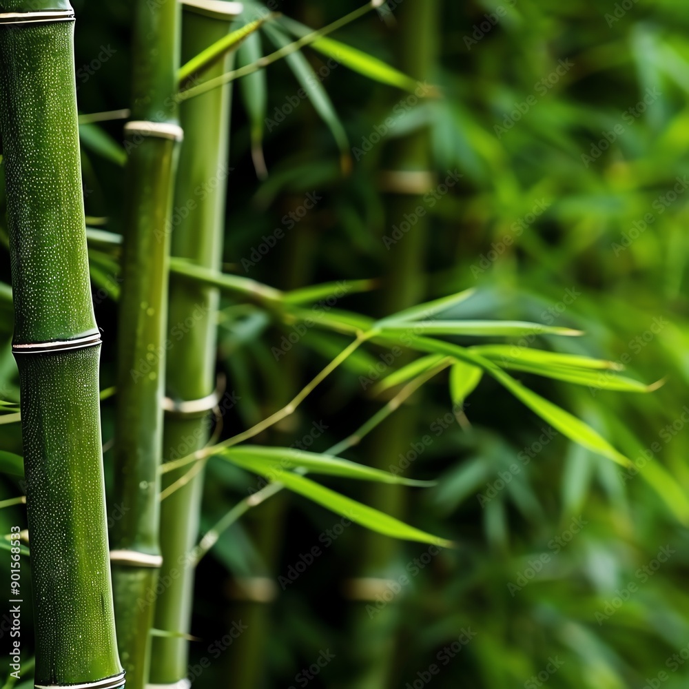 Obraz premium Bamboo shoots against a backdrop of bamboo leaves, Bamboo shoots, Nature, harmonious