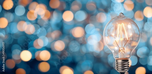 Lightbulb Hanging Over Office Meeting