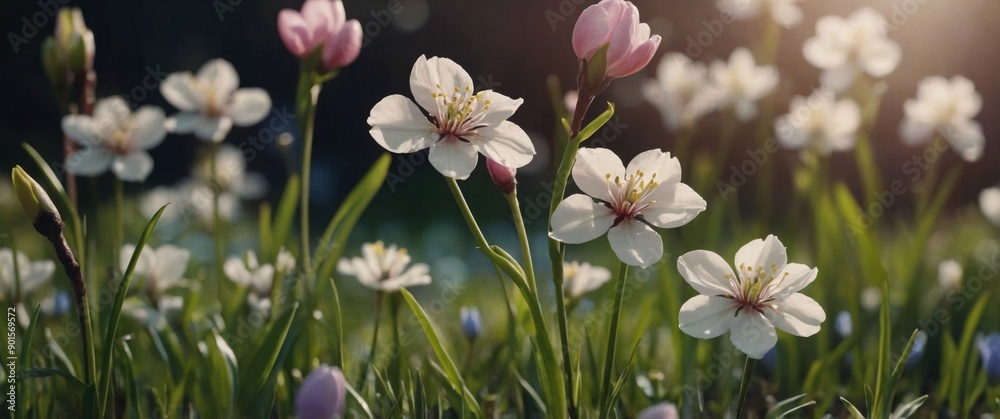 Obraz premium Spring background everything is blooming.