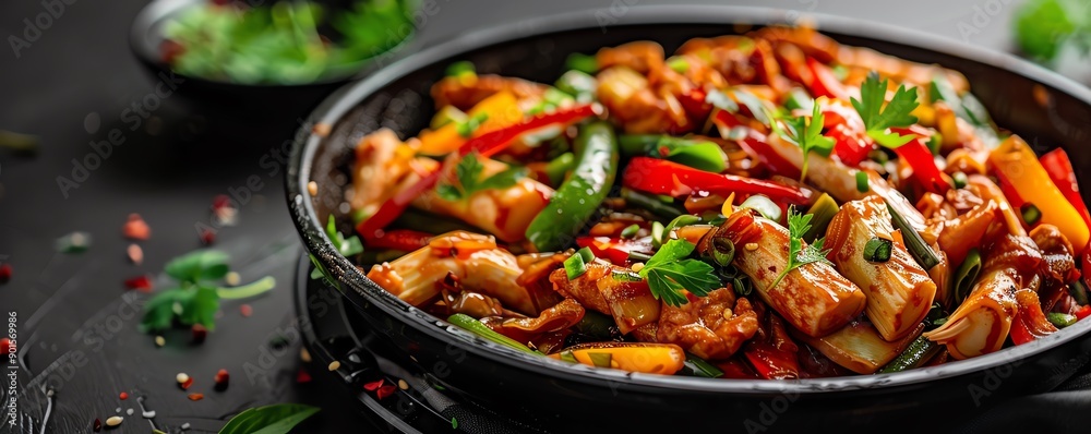 Bamboo shoots with vibrant vegetables in a stirfry, Bamboo shoots, Culinary, healthy