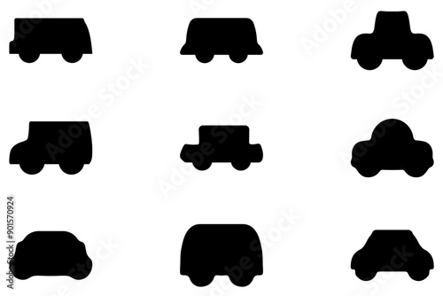 Simple silhouette of children toy car