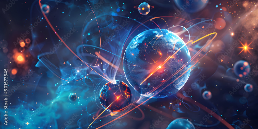 Planets in the universe symbolizing peace and development. A fantastic illustration for the World Day of Science for Peace and Development, November 10