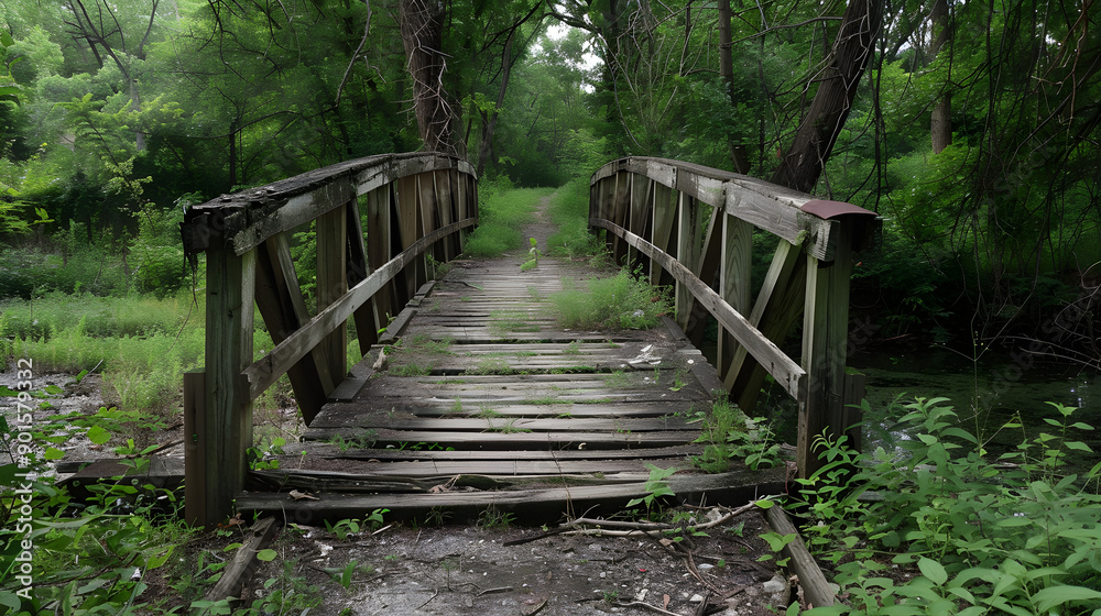 Antique wooden bridge with intricate design and aged charm, set against a peaceful natural backdrop. Antique wooden bridge with intricate design and aged charm, set against a peaceful natural backdrop.