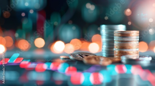 Silver Coins on a Stock Chart